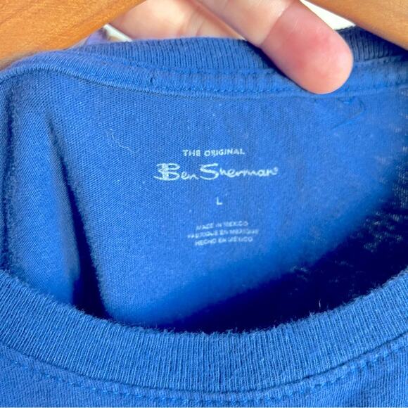 Ben Sherman Blue Union Jack Graphic Tee Shirt men unisex size large L - Picture 2 of 6